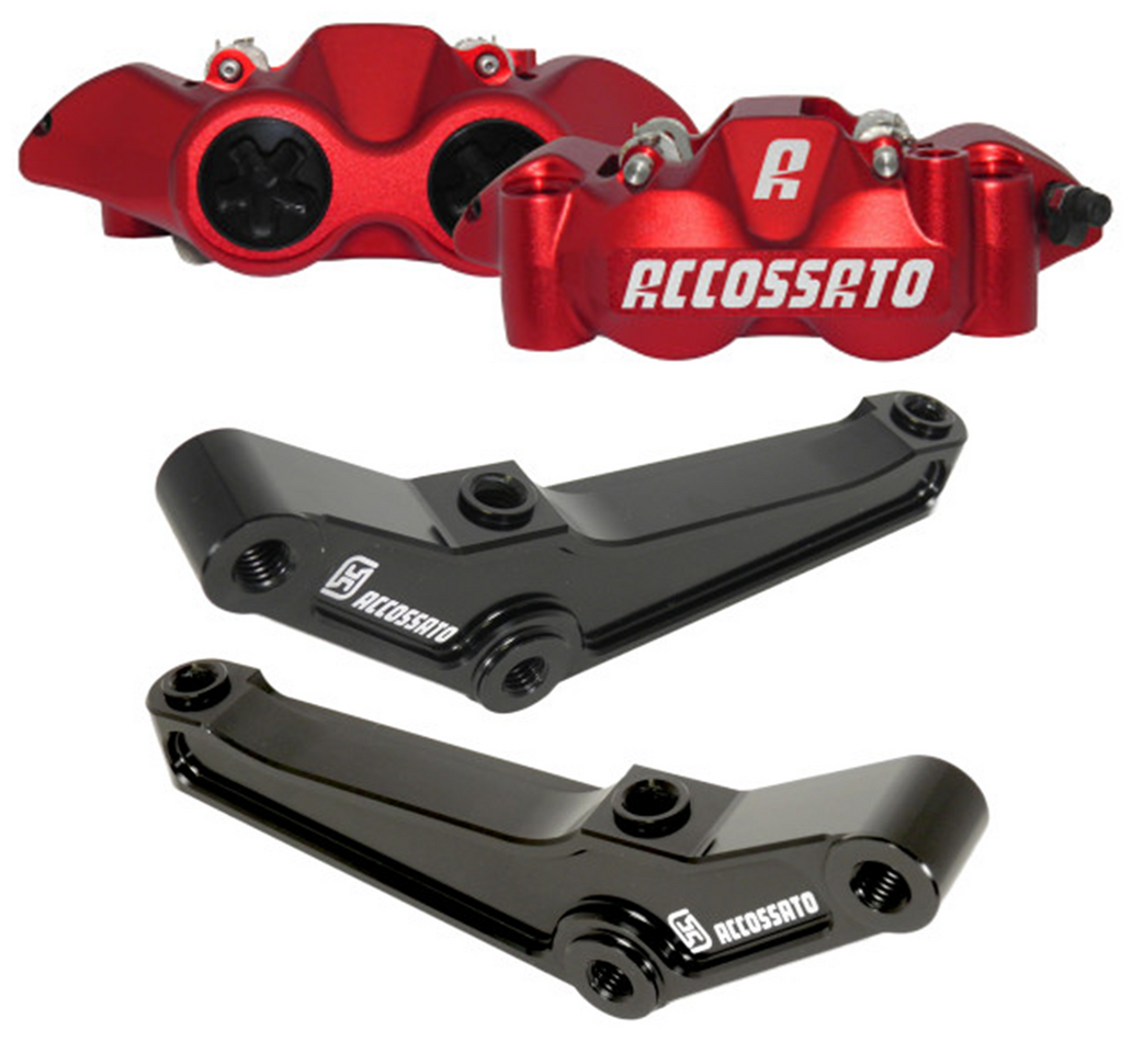 Pinzas de freno radiales Accossato montadas en motocicleta