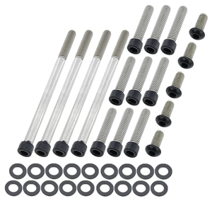 Juego de 8 tornillos de tapa primaria en acero inoxidable negro para Harley-Davidson
