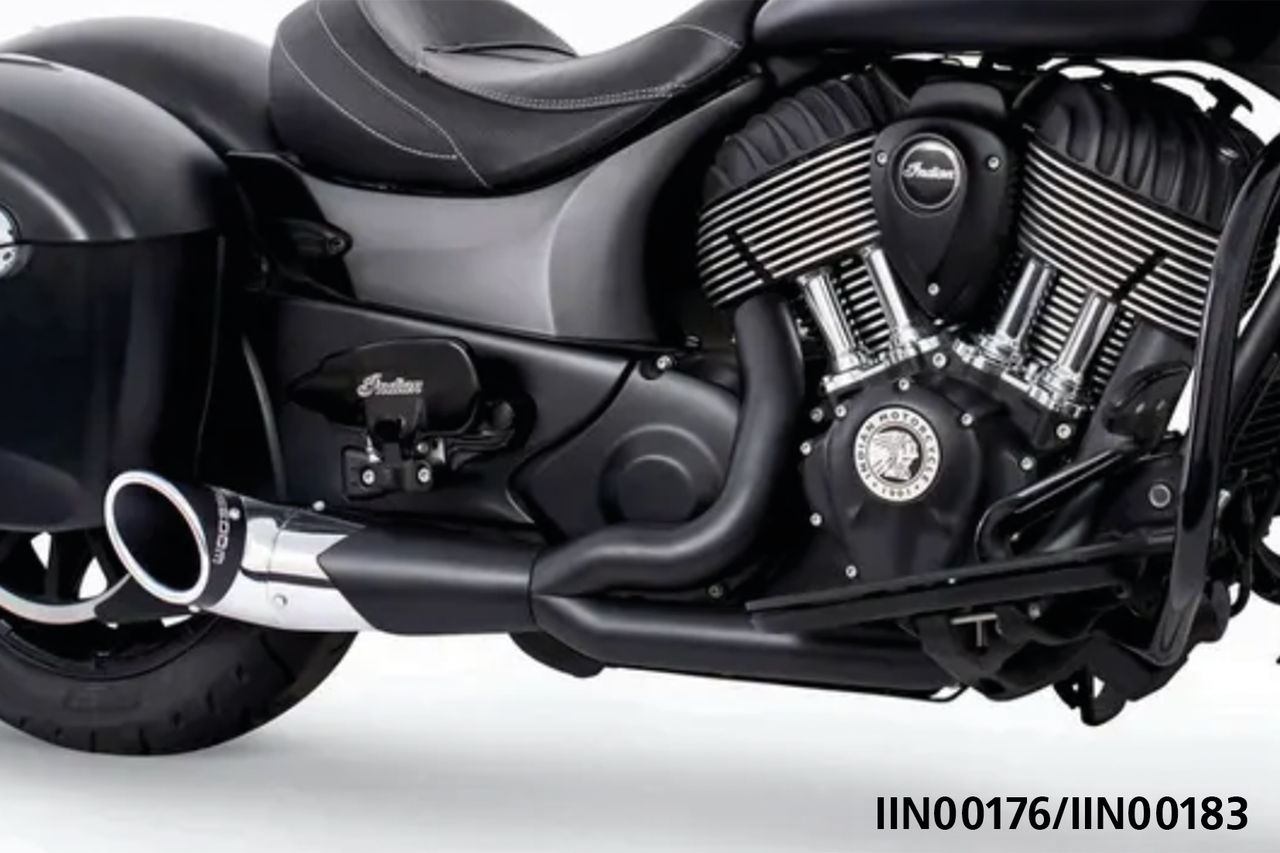 Escape corto Slash Cut 2 en 1 montado en motocicleta Indian PowerPlus o Thunderstroke