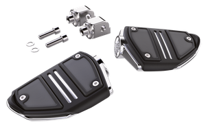 Estriperas traseras Ciro Stilo Twin Rail negras para motocicleta