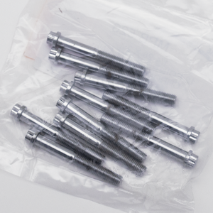 Surtido de tornillos de 12 puntos con acabado cromado brillante