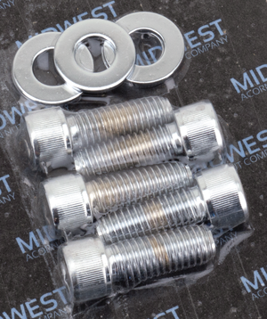 Conjunto de tornillos cromados para fijación de corona y polea trasera de motocicleta