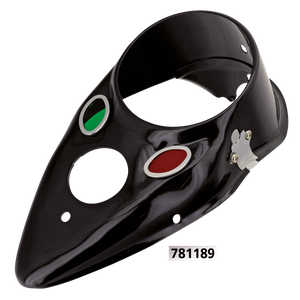 Instrumentos Cat-Eye instalados en el depósito de gasolina de una Harley-Davidson Fat Bob