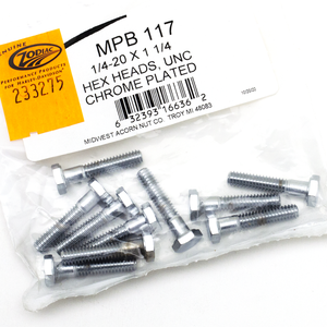 Surtido de tornillos Allen con cabeza hexagonal e acabado cromado brillante