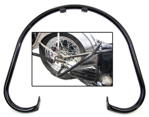 Defensas para Big Twin Vintage instaladas en depósito y chasis