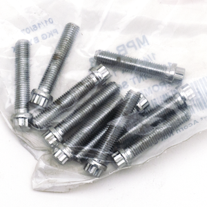 Surtido de tornillos de 12 puntos con acabado cromado brillante