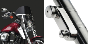 Pantalla de parabrisas desmontable estilo Switchblade de National Cycle instalada en motocicleta