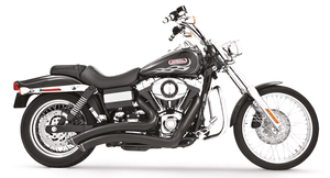 Manillar negro con diseño de radio de curvatura pronunciado para motocicleta custom