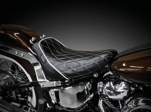 Asiento Le Pera Bare Bones negro mate para motocicleta Harley-Davidson Softail