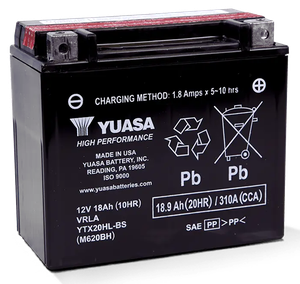Batería Yuasa V-Force libre de mantenimiento para motos americanas