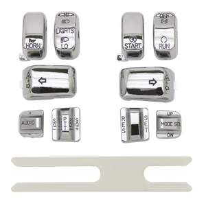 Kits de tapas de conmutadores de manillar cromadas para Harley-Davidson