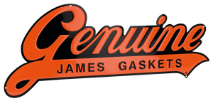 Cartel de pared con el logotipo de Genuine James para tienda de repuestos