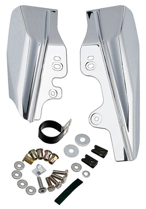 Par de deflectores de aire de chasis medio instalados en una Harley-Davidson Touring