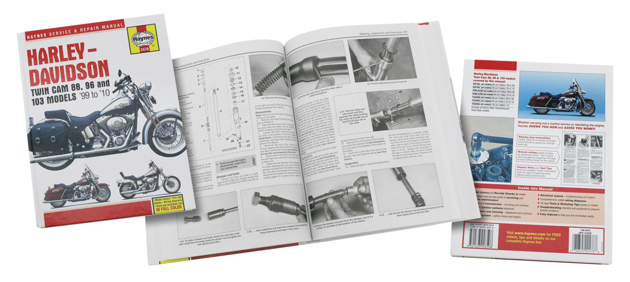 Manual Haynes de reparación y mantenimiento para motocicletas Harley-Davidson