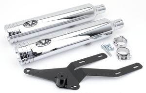 Par de silenciadores V-Performance instalados en motocicleta Harley-Davidson Softail motor Milwaukee Eight