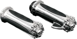 Par de puños estilo Zombie negro mate para manillar de motocicleta Harley-Davidson