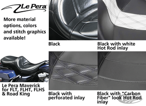 Asiento Le Pera Maverick negro para Harley-Davidson FLHT FLHS Road King