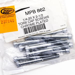 Surtido de tornillos con cabeza Torx de acabado cromado brillante