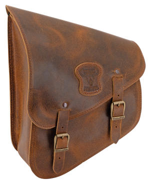 Par de alforjas traseras para basculante Softail color negro de la marca Texas Leather