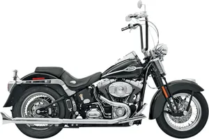 Tubos colectores de escape True Dual Hutch Special instalados en motocicleta