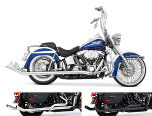 Escape doble Upsweep True Duals instalado en motocicleta