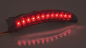 Luces traseras Revox Chopped montadas en guardabarros de Harley Sportster y Fat Bob