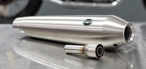 Slips-on de escape S&S cono cónico instalado en Royal Enfield 650 Twins