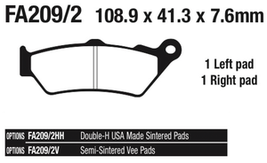 Pastillas de freno traseras EBC para Harley-Davidson