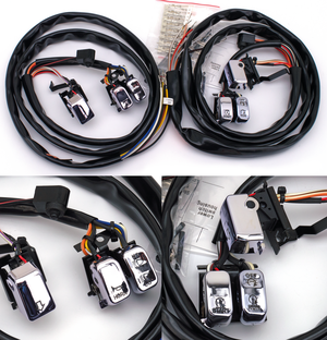 Kit de interruptores de manillar con luz LED para motocicleta
