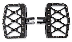 Plataformas traseras Burly MX-Evolution Mini de color negro para motocicleta