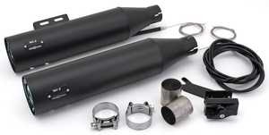 Par de silenciadores ajustables MCJ color negro mate para motocicleta Softail