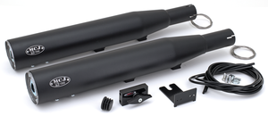 Tubos de escape ajustables MCJ color negro para motor Twin Cam en motocicleta Softail