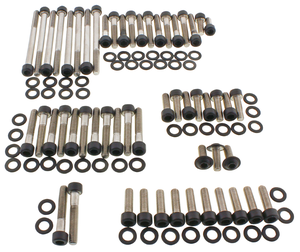 Kit de tornillos de transmisión en acero inoxidable negro para motocicleta