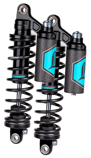 Par de amortiguadores traseros Legend Suspension Revo-Arc Piggyback ajustables
