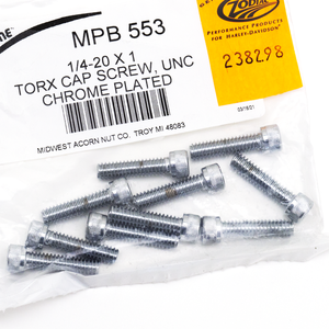 Surtido de tornillos con cabeza Torx y acabado cromado brillante