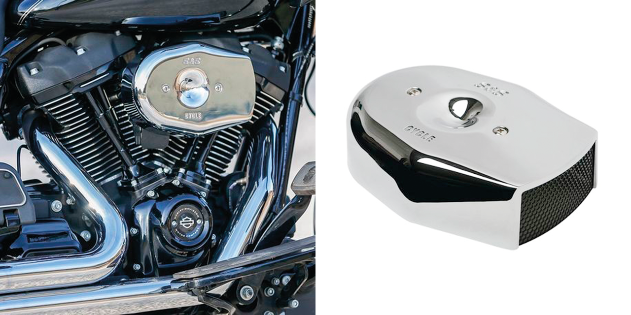 Filtro de aire S&S Stealth Tribute negro mate para motocicleta