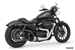 Escape corto Shorty 2-en-1 instalado en motocicleta Harley-Davidson