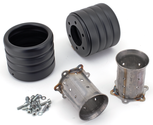 Par de silenciadores ajustables MCJ montados en motocicleta Softail Milwaukee Eight