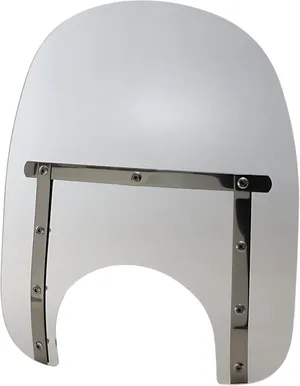 Parabrisas Memphis Slim transparente instalado en manillar de motocicleta Harley-Davidson