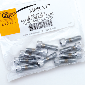 Surtido de tornillos Allen con acabado cromado brillante para recambios de moto