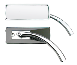 Retrovisor pequeño de aluminio billet con acabado cromado para motocicleta