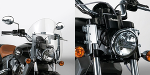 Parabrisas corto desmontable National Cycle Switchblade instalado en motocicleta