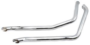 Juego de escapes tipo Drag Pipe Gooseneck instalados en motocicleta