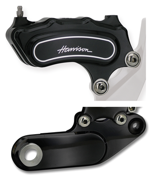 Pinzas de freno Slimline Harrison de aluminio forjado negro