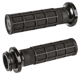 Puños deslizantes ODI Hart-Luck Lock-On con textura Full-Waffle en negro
