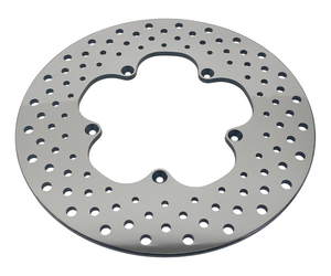 Par de rotores de freno disco en acero inoxidable pulido con perforaciones
