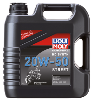 Envase de aceite sintético Liqui Moly 20W-50 para motocicletas