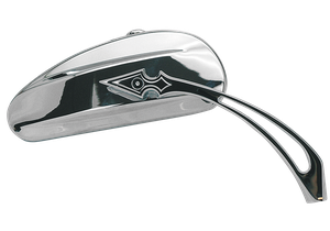Par de retrovisores Slim-Line Custom con base redonda y brazo curvo para motocicleta