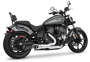 Par de escapes estilo Slash Cut 2 en 1 instalados en Indian PowerPlus