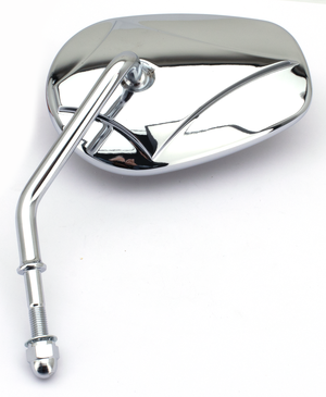 Retrovisor cromado con logotipo de diamante para motocicleta